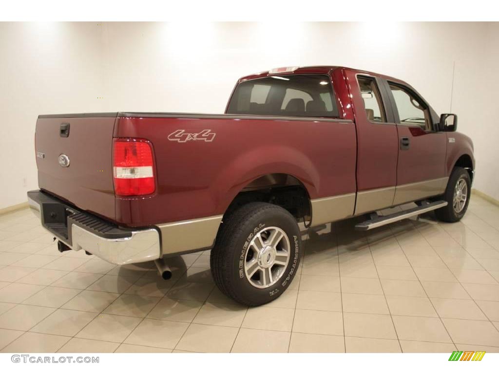 2006 F150 XLT SuperCab 4x4 - Dark Toreador Red Metallic / Tan photo #6