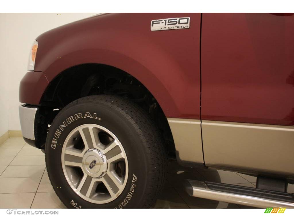 2006 F150 XLT SuperCab 4x4 - Dark Toreador Red Metallic / Tan photo #17
