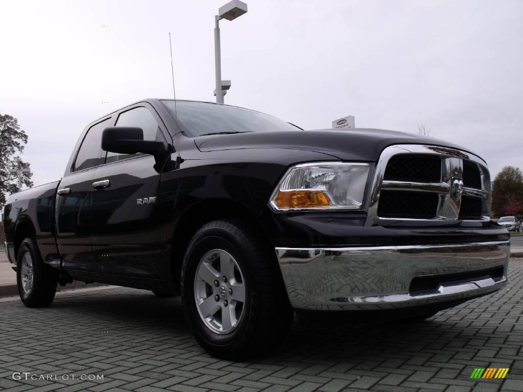 2009 Ram 1500 SLT Quad Cab - Brilliant Black Crystal Pearl / Dark Slate/Medium Graystone photo #7