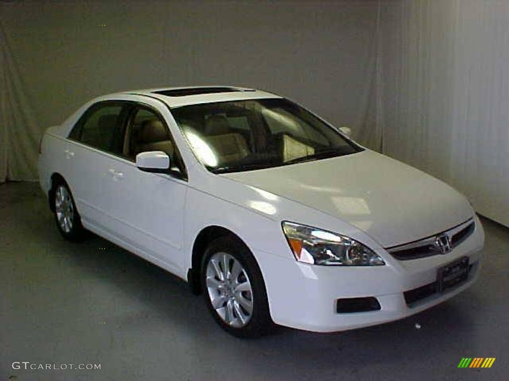2007 Accord EX-L V6 Sedan - Taffeta White / Ivory photo #1