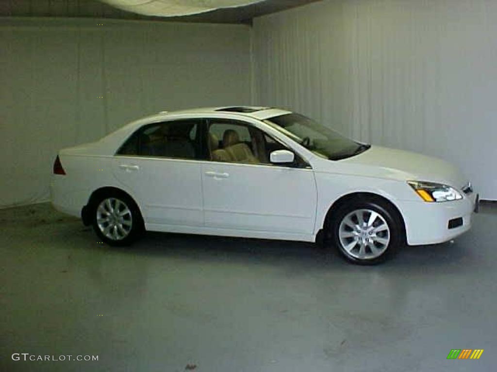 2007 Accord EX-L V6 Sedan - Taffeta White / Ivory photo #3