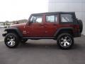 2008 Red Rock Crystal Pearl Jeep Wrangler Unlimited X 4x4  photo #2