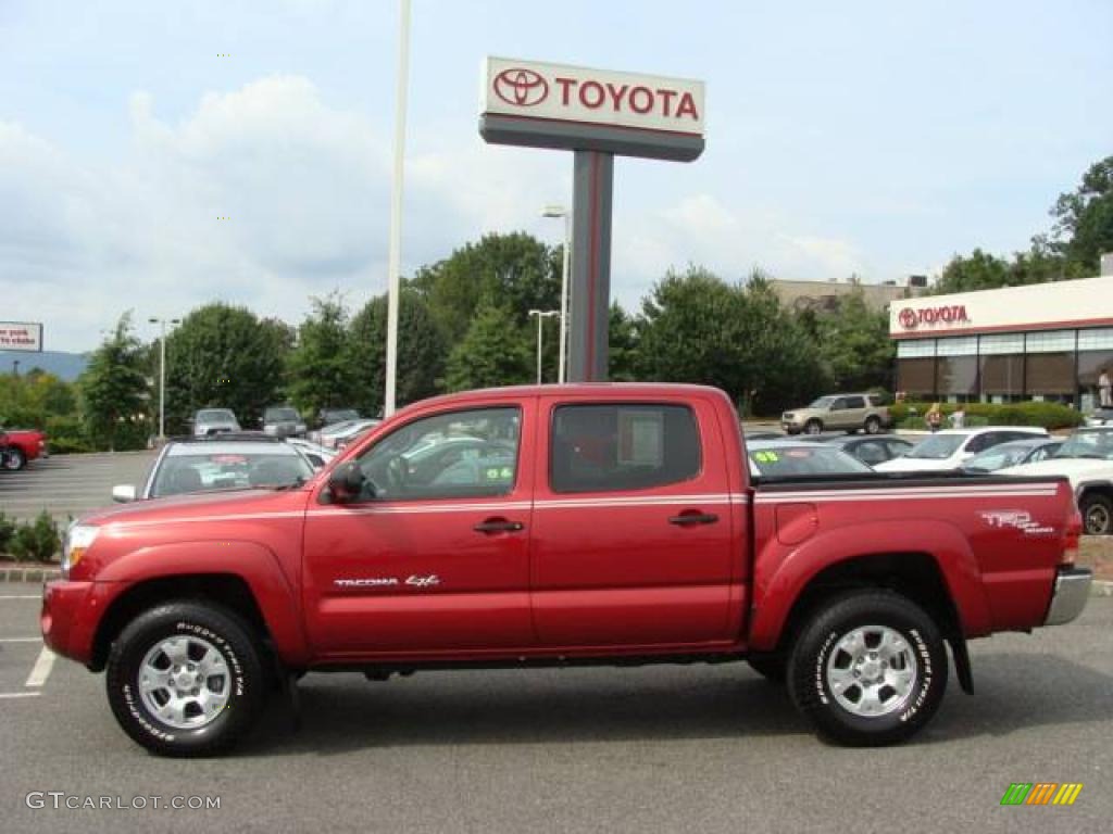 2007 Tacoma V6 TRD Double Cab 4x4 - Impulse Red Pearl / Graphite Gray photo #3