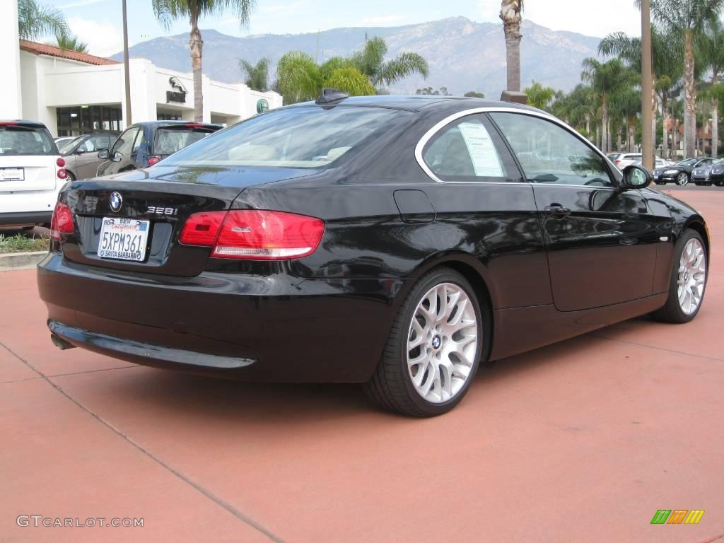2007 3 Series 328i Coupe - Black Sapphire Metallic / Cream Beige Dakota Leather photo #4
