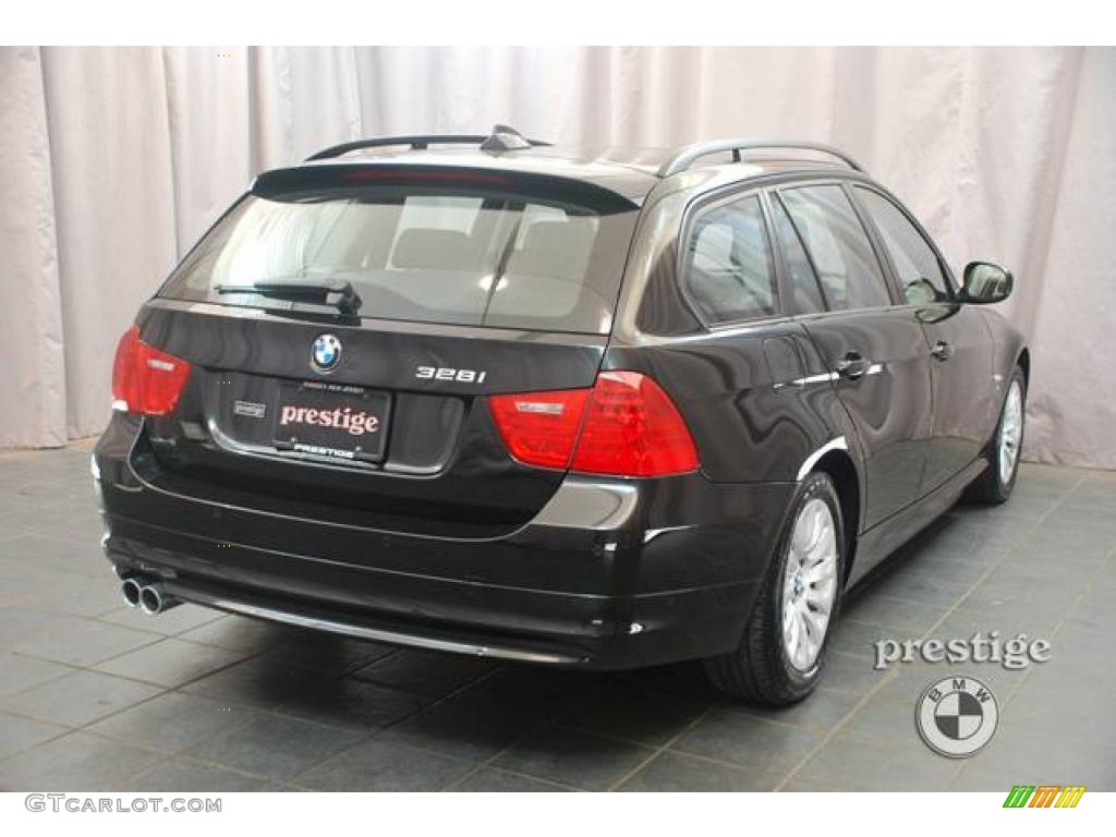 2009 3 Series 328xi Sport Wagon - Black Sapphire Metallic / Black photo #2