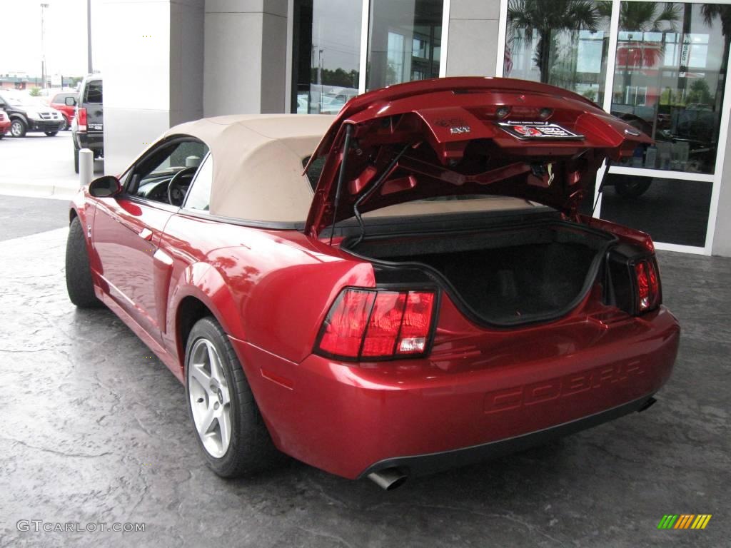 2003 Mustang Cobra Convertible - Redfire Metallic / Dark Charcoal/Medium Parchment photo #10
