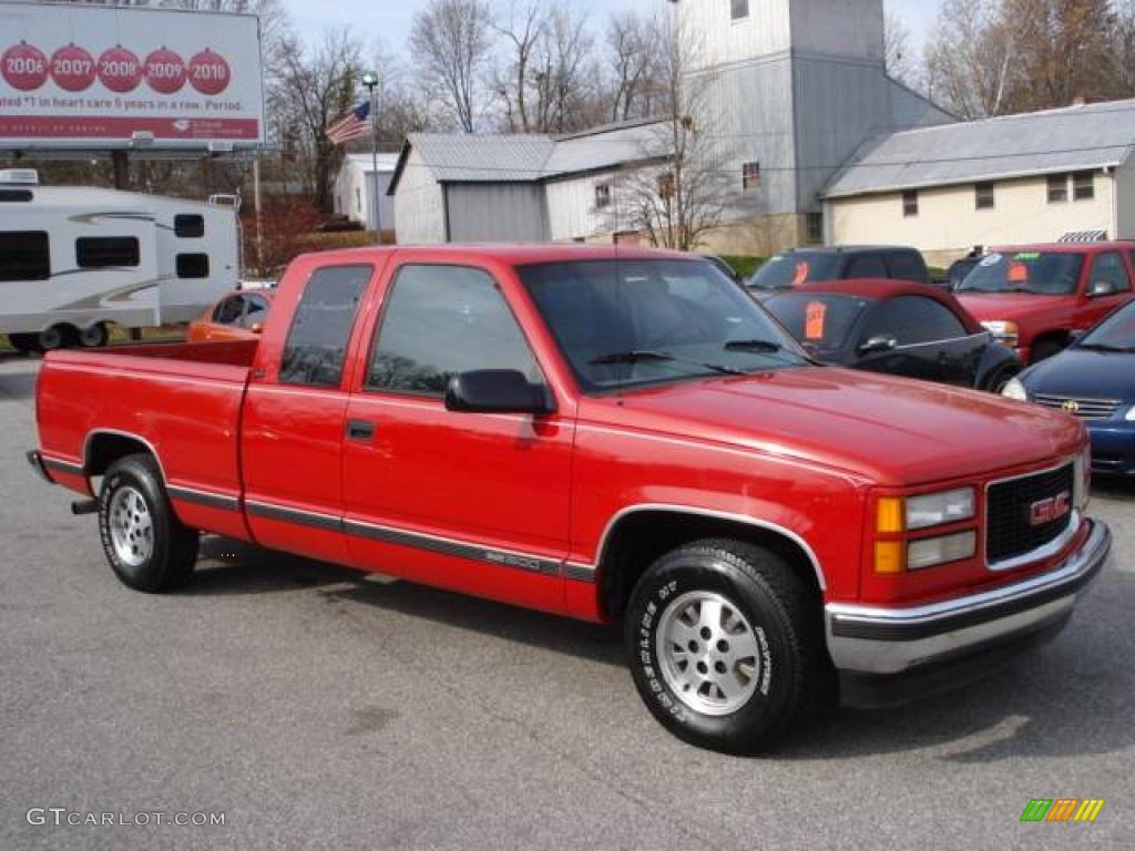 1995 Victory Red Gmc Sierra 1500 Slt Extended Cab 21464195