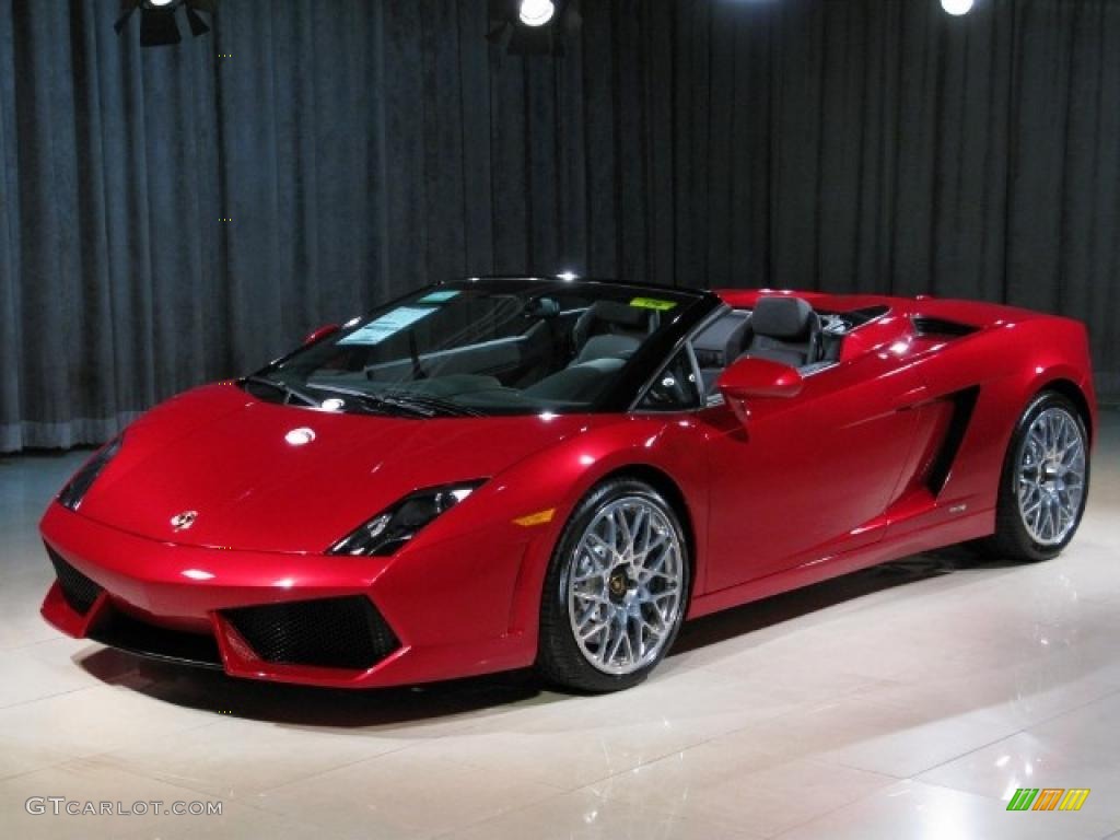 2010 Gallardo LP560-4 Spyder - Rosso Vik (Red Metallic) / Black photo #1