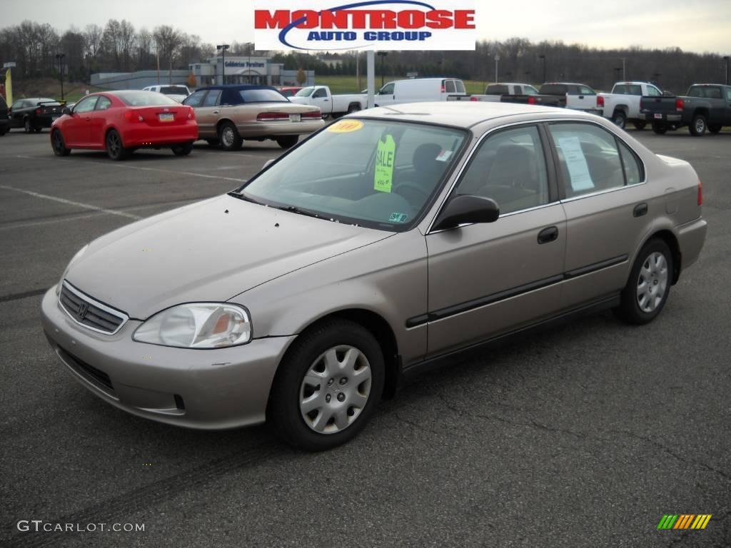 2000 Civic LX Sedan - Titanium Metallic / Beige photo #20