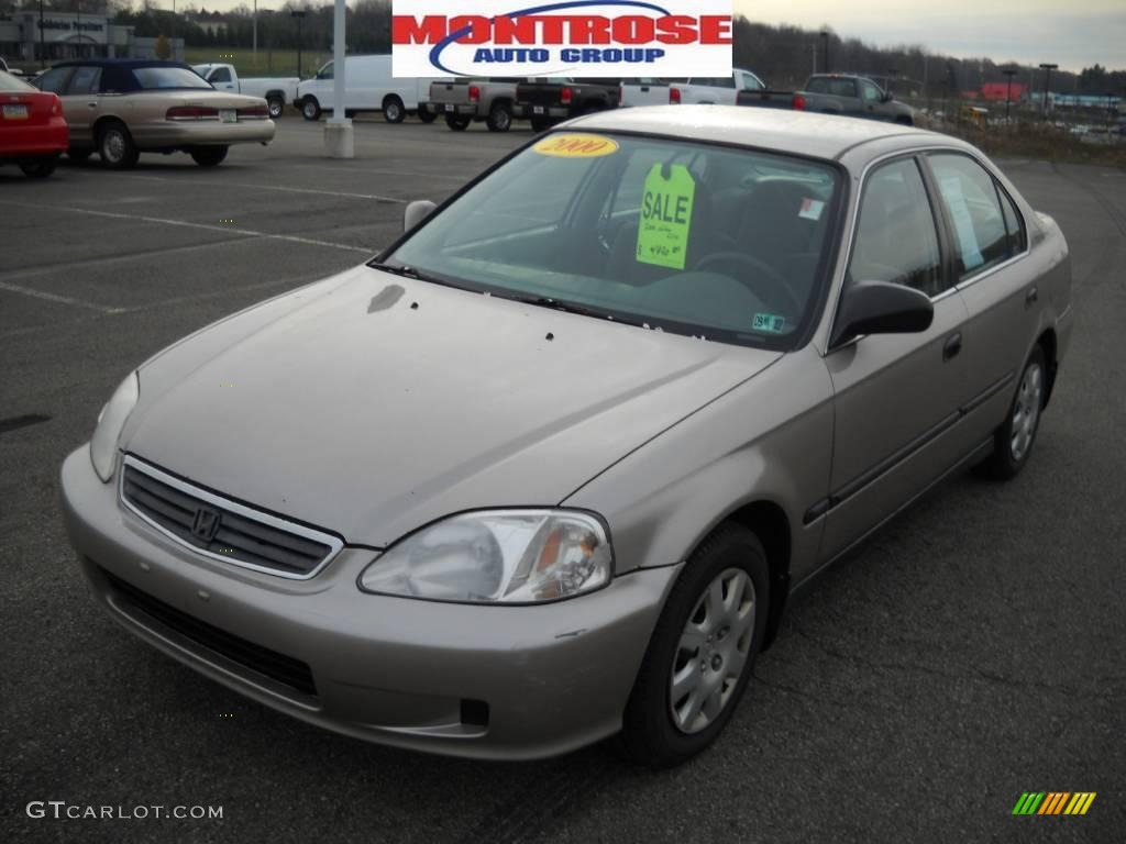 2000 Civic LX Sedan - Titanium Metallic / Beige photo #21