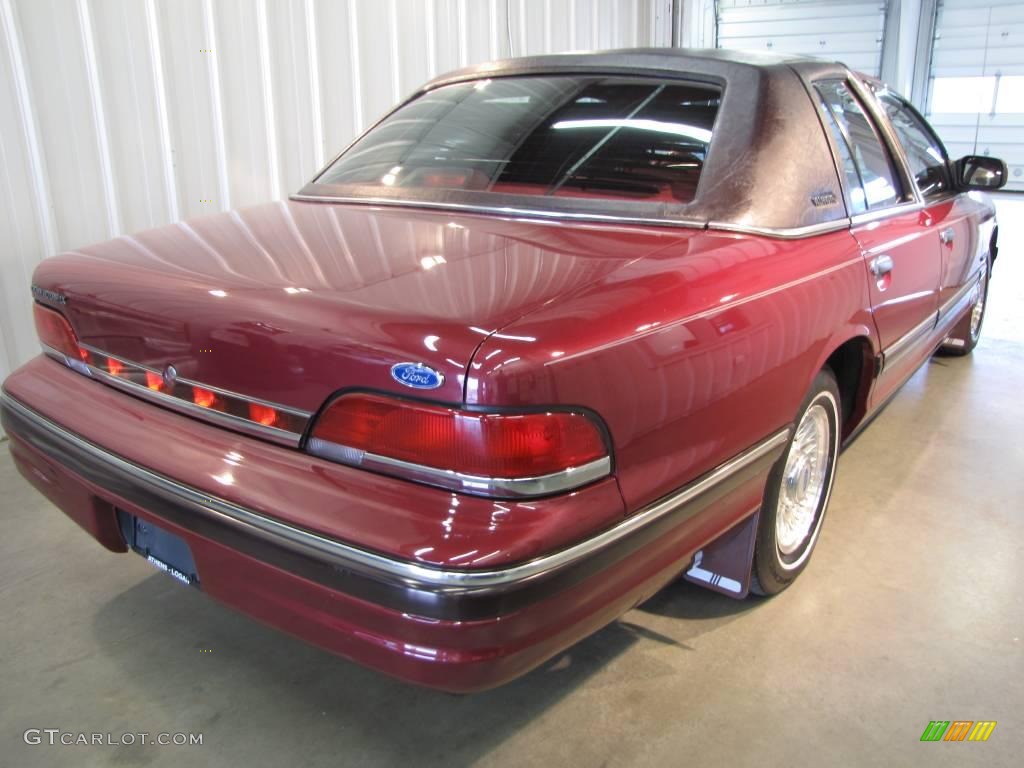 1993 Crown Victoria LX - Dark Red Metallic / Red photo #6