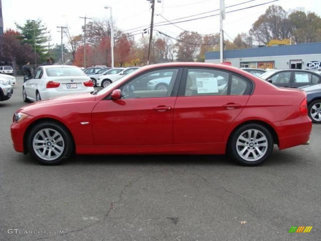 2007 3 Series 328xi Sedan - Crimson Red / Beige photo #5