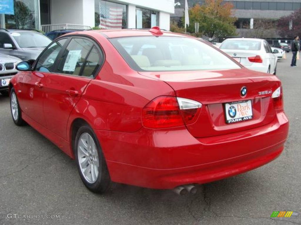 2007 3 Series 328xi Sedan - Crimson Red / Beige photo #6