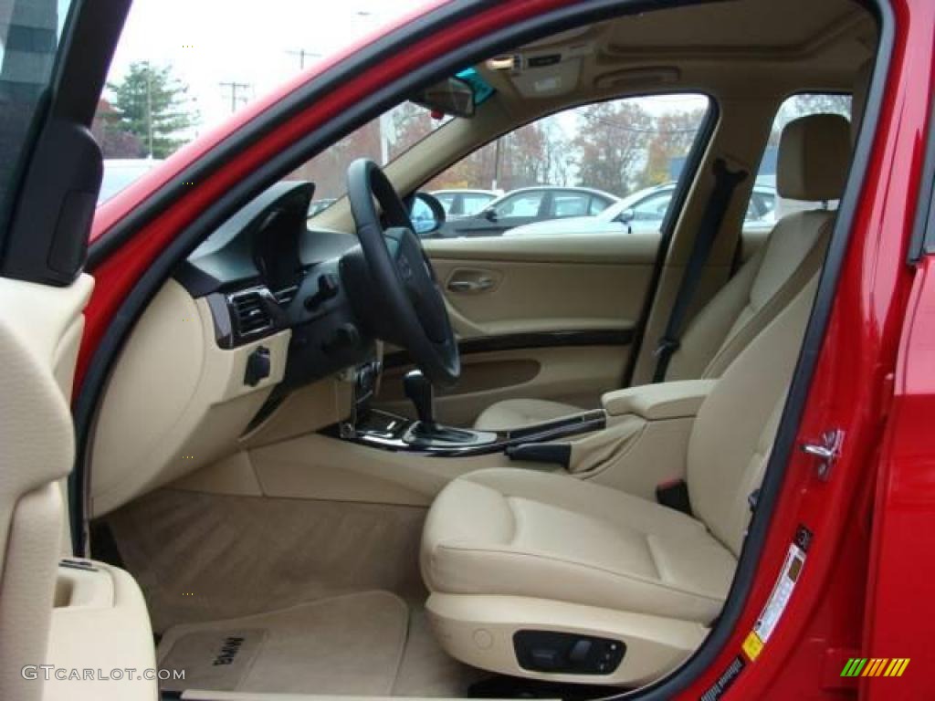 2007 3 Series 328xi Sedan - Crimson Red / Beige photo #10