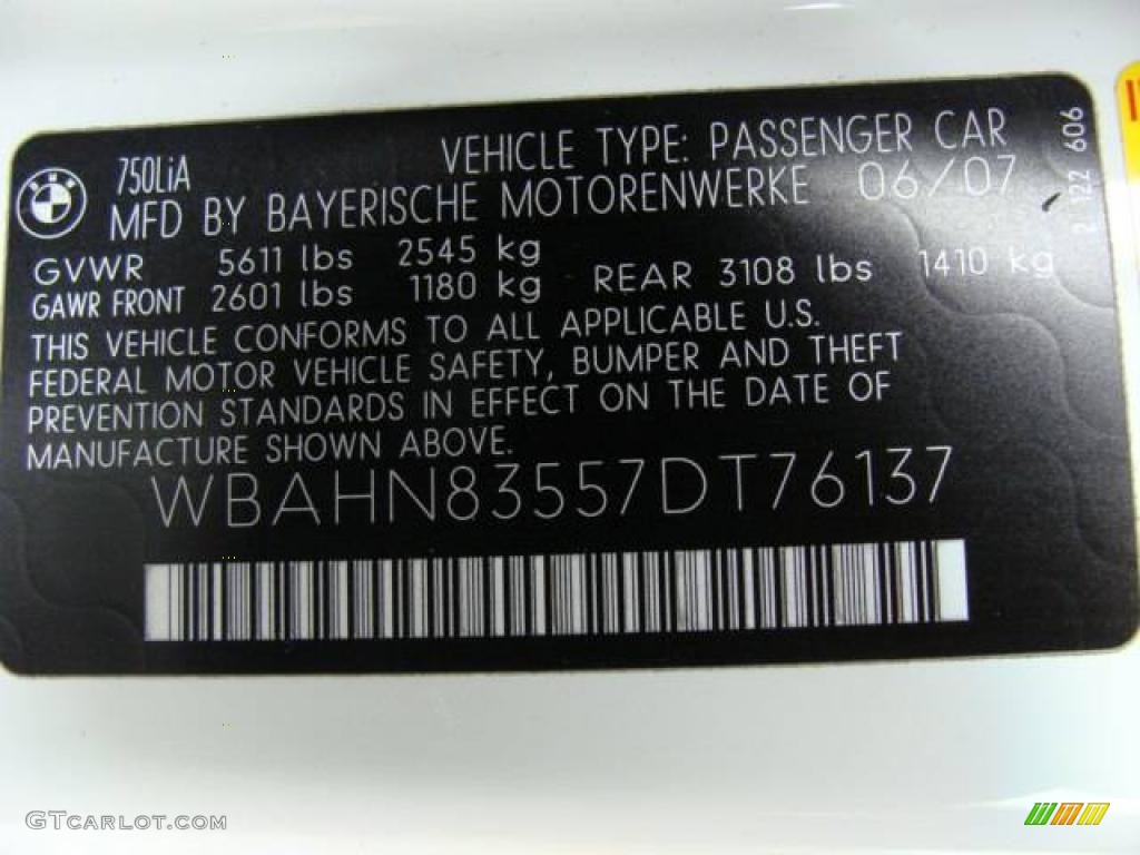 2007 7 Series 750Li Sedan - Alpine White / Cream Beige photo #26