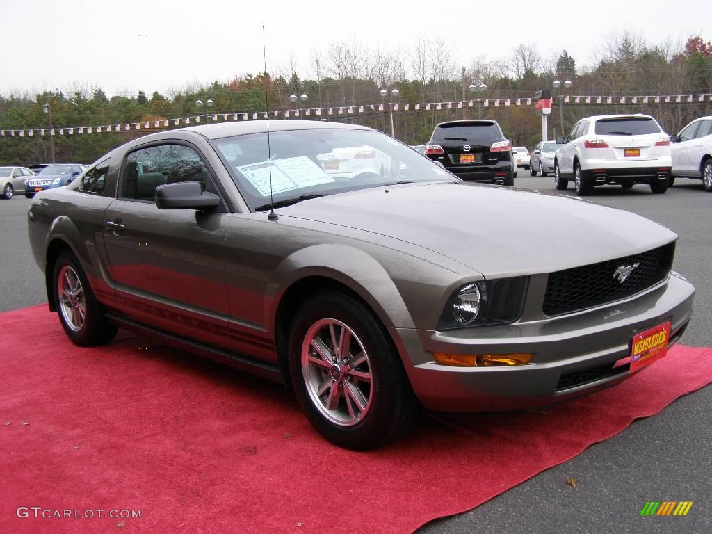 2005 Mustang V6 Premium Coupe - Mineral Grey Metallic / Dark Charcoal photo #3