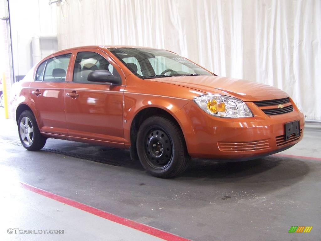 2008 Cobalt LS Sedan - Sunburst Orange Metallic / Gray photo #1