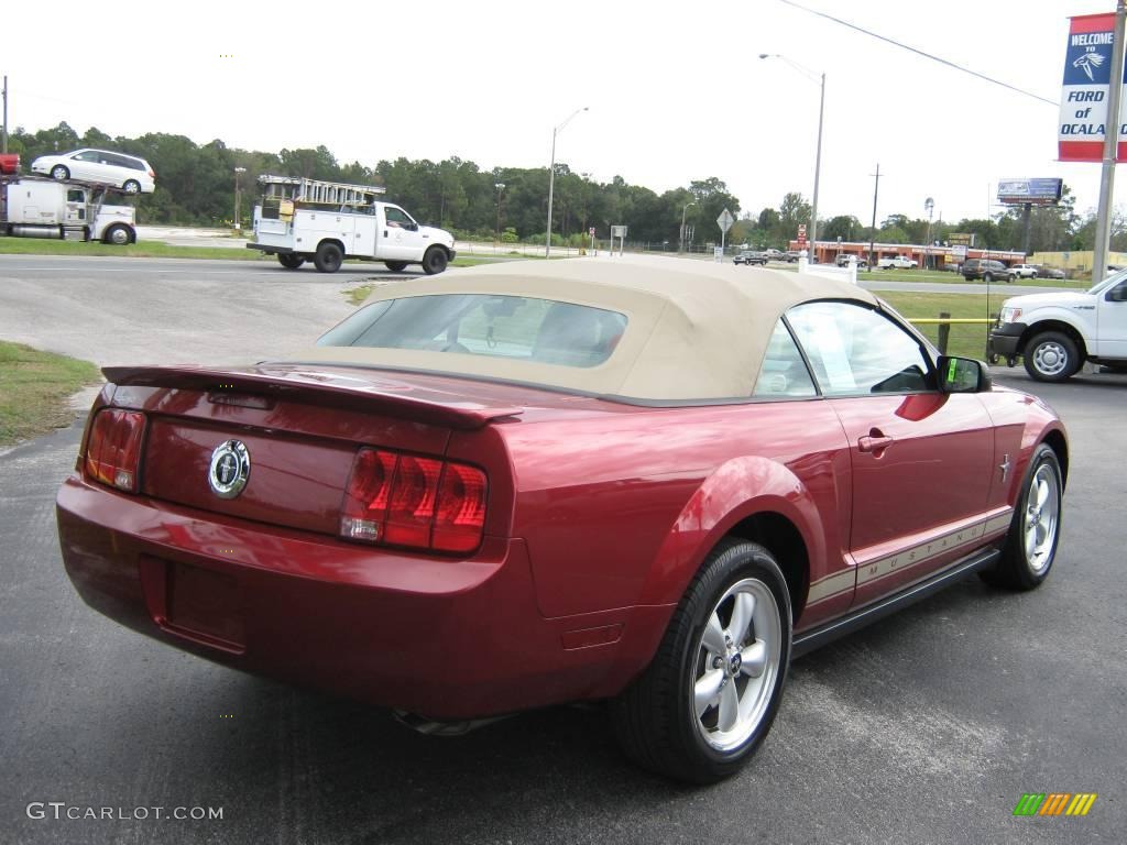 2007 Mustang V6 Premium Convertible - Redfire Metallic / Medium Parchment photo #4