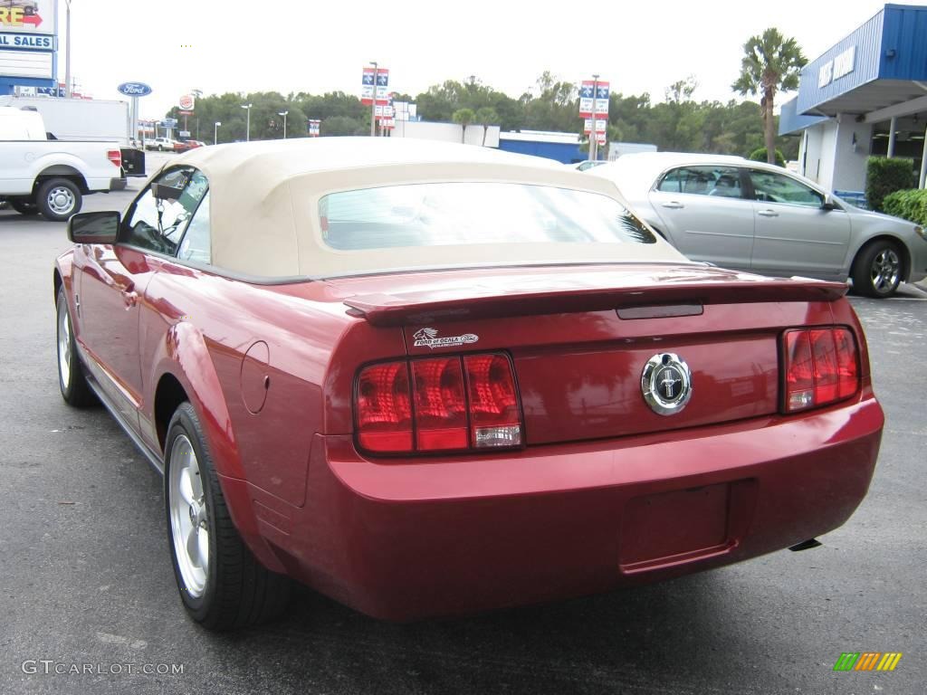 2007 Mustang V6 Premium Convertible - Redfire Metallic / Medium Parchment photo #6