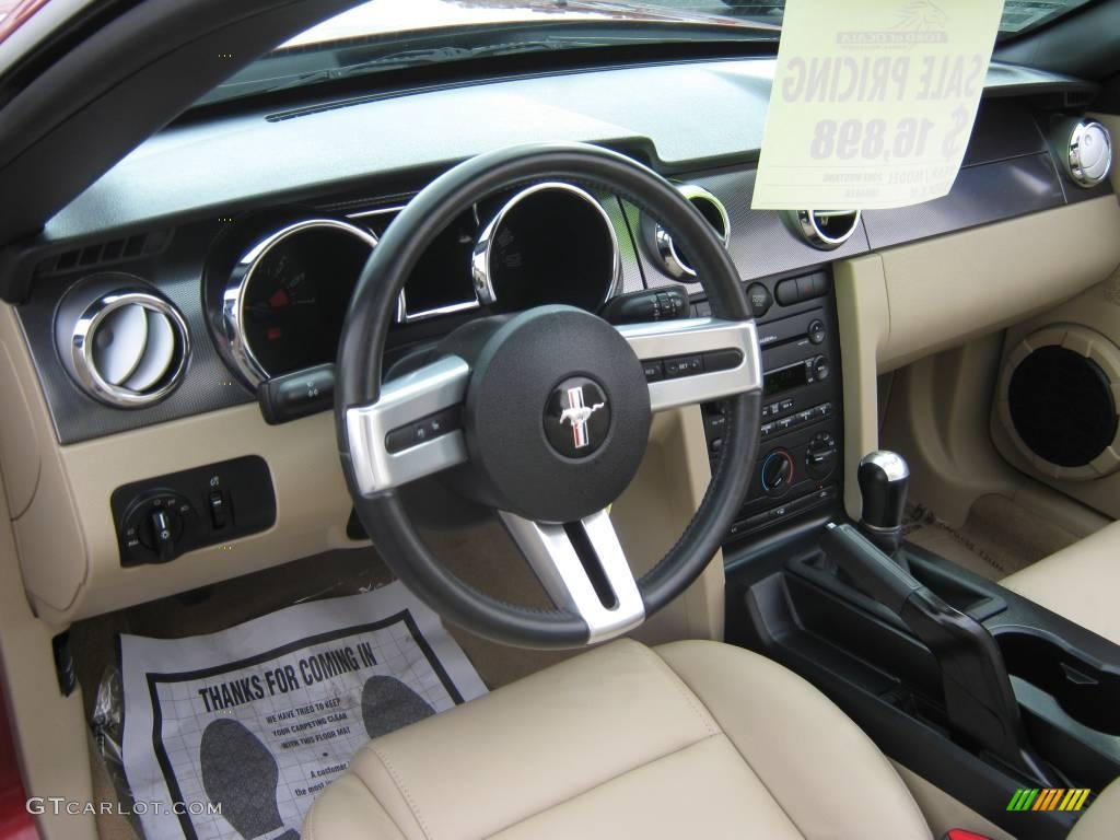 2007 Mustang V6 Premium Convertible - Redfire Metallic / Medium Parchment photo #20