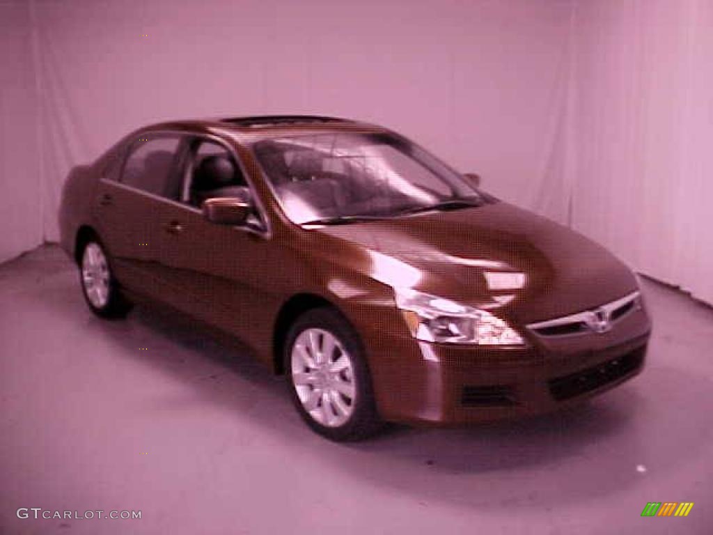 2007 Accord EX-L V6 Sedan - Moroccan Red Pearl / Gray photo #1