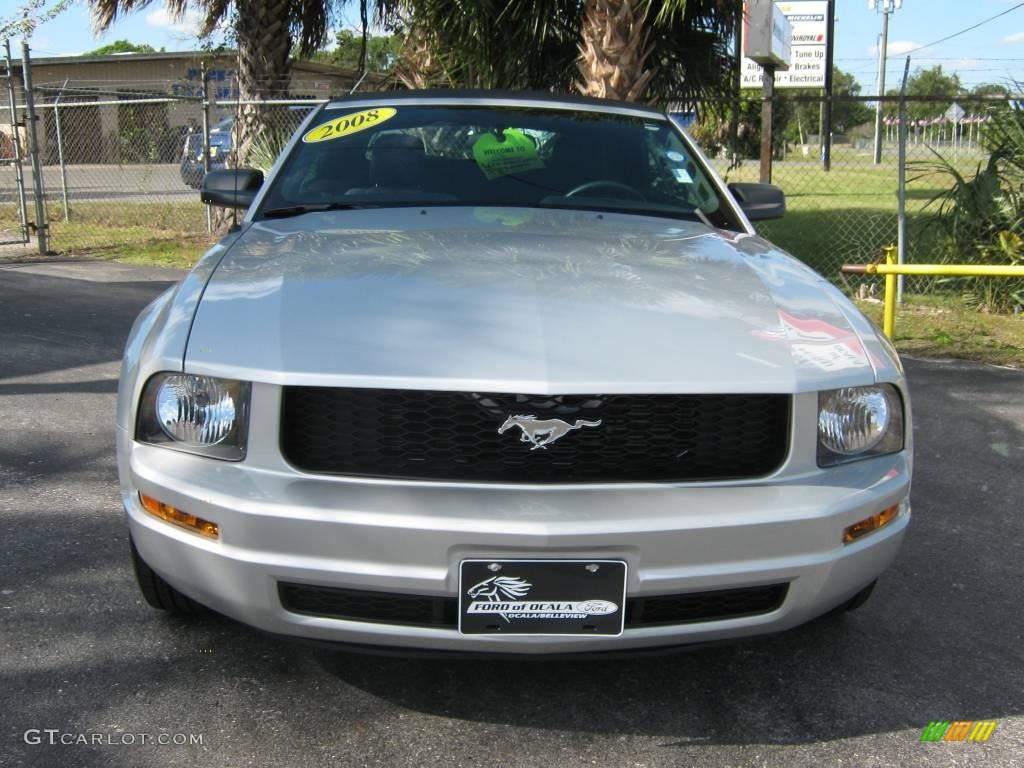2008 Mustang V6 Deluxe Convertible - Brilliant Silver Metallic / Dark Charcoal photo #8