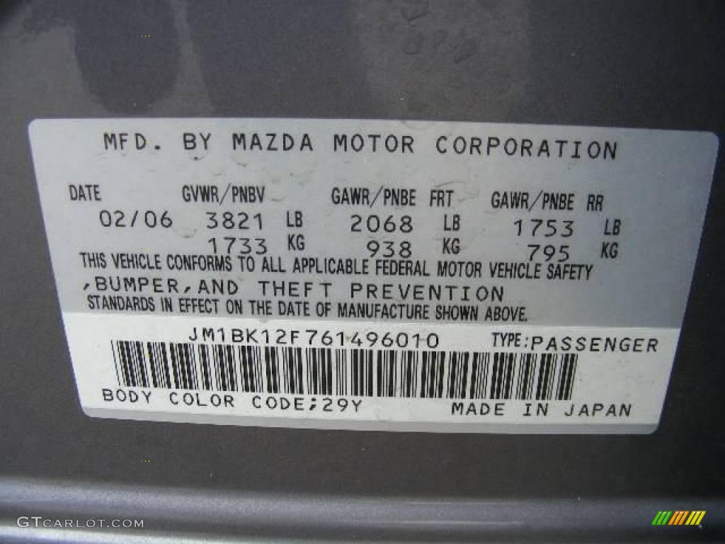 2006 MAZDA3 i Sedan - Titanium Gray Metallic / Black photo #31
