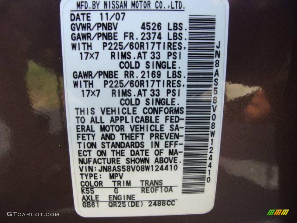 2008 Rogue SL AWD - Iridium Graphite Metallic / Black photo #15