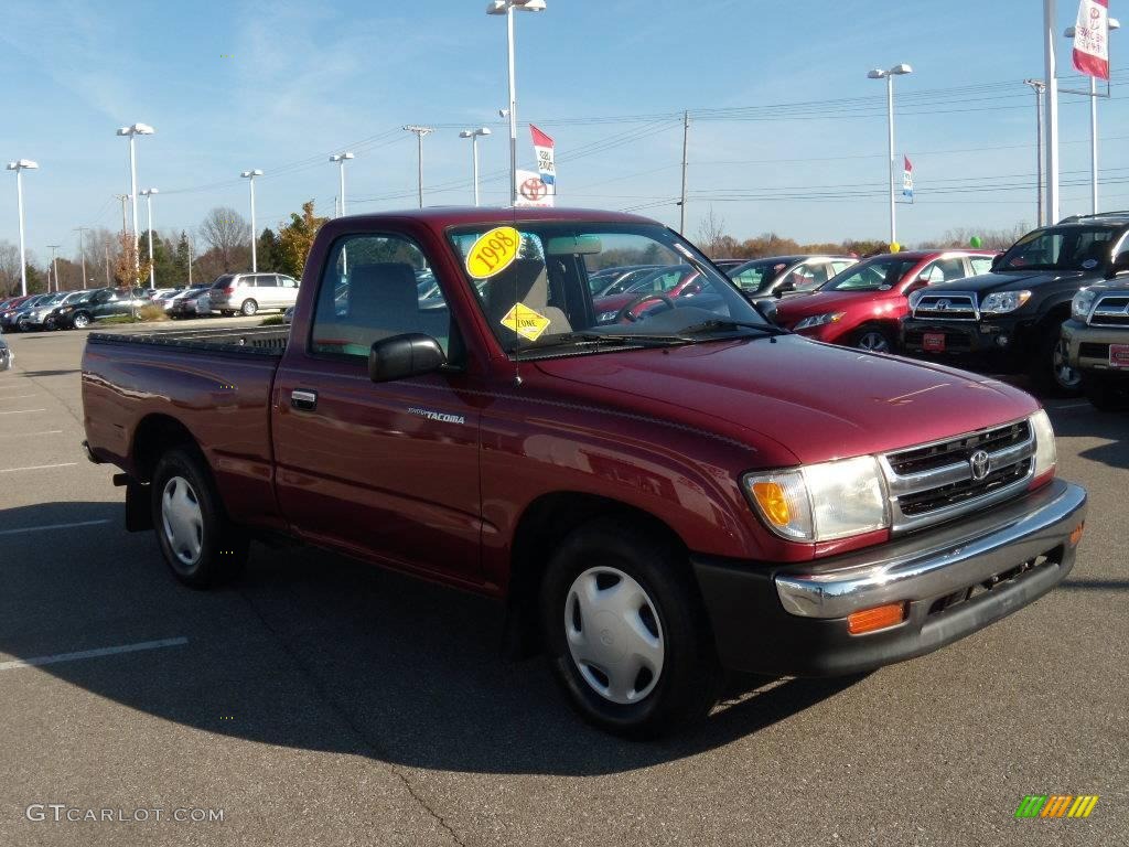 1998 Tacoma Regular Cab - Sunfire Red Pearl Metallic / Oak photo #7