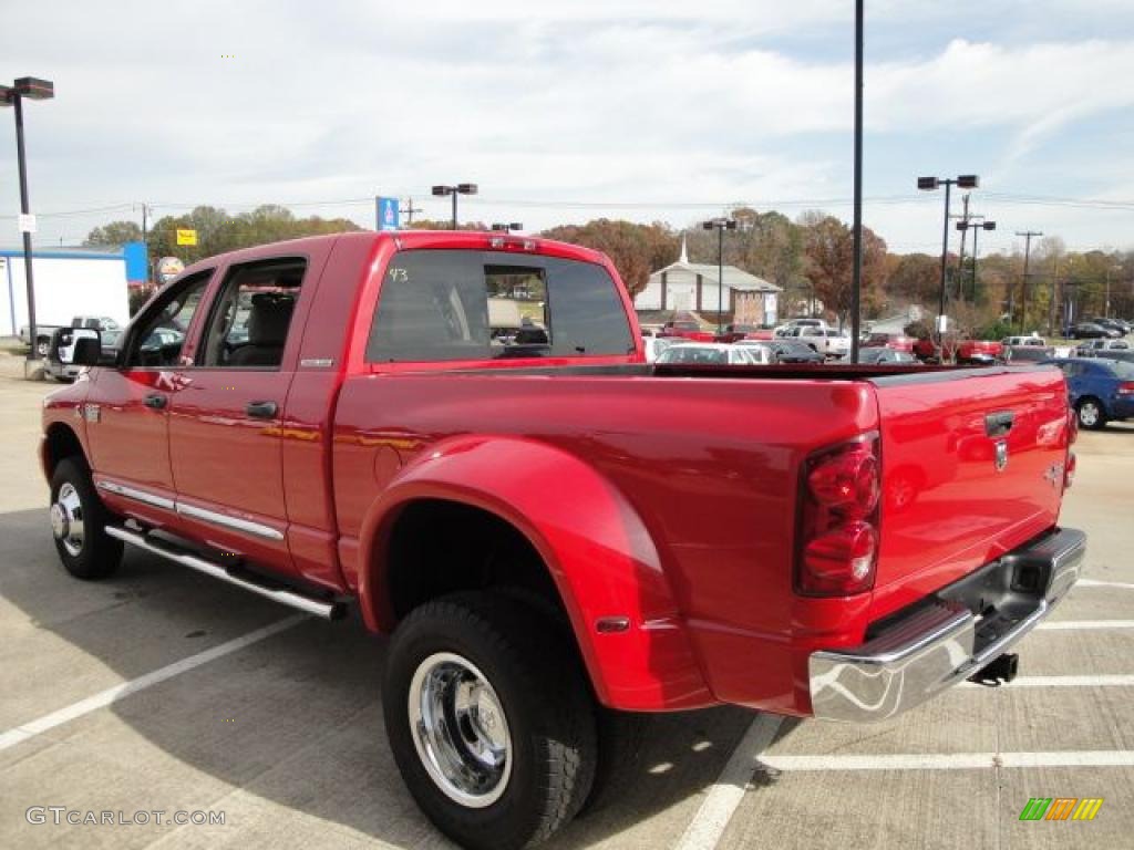 2007 Ram 3500 Laramie Mega Cab 4x4 Dually - Flame Red / Khaki photo #6