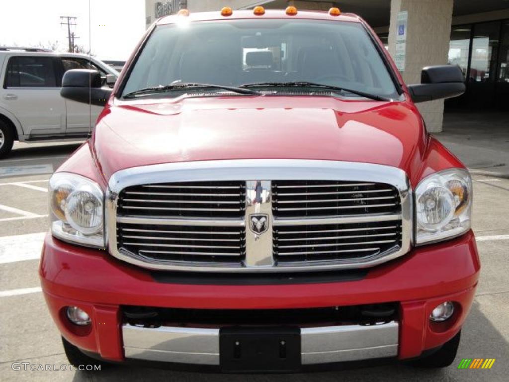 2007 Ram 3500 Laramie Mega Cab 4x4 Dually - Flame Red / Khaki photo #9