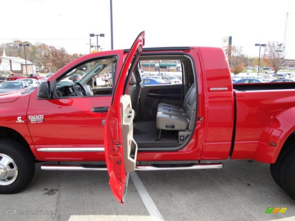 2007 Ram 3500 Laramie Mega Cab 4x4 Dually - Flame Red / Khaki photo #19