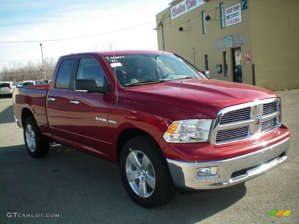 2010 Ram 1500 Big Horn Quad Cab 4x4 - Inferno Red Crystal Pearl / Dark Slate/Medium Graystone photo #13