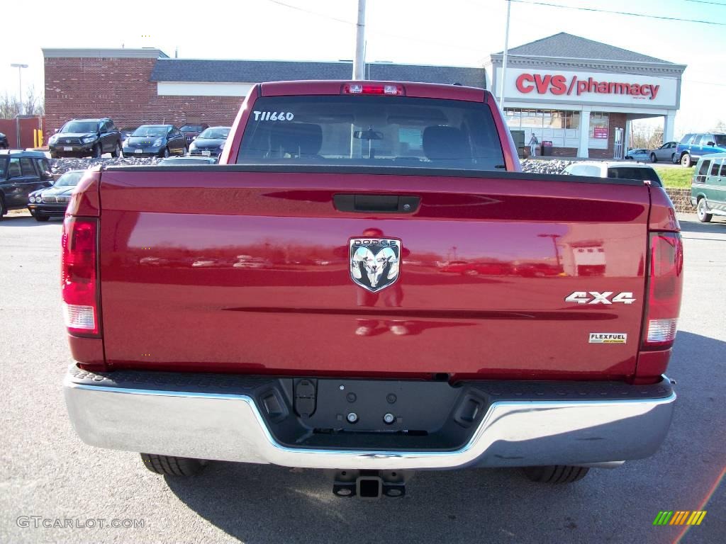 2010 Ram 1500 ST Quad Cab 4x4 - Inferno Red Crystal Pearl / Dark Slate/Medium Graystone photo #4