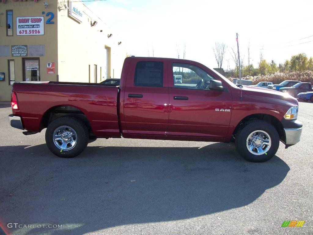 2010 Ram 1500 ST Quad Cab 4x4 - Inferno Red Crystal Pearl / Dark Slate/Medium Graystone photo #6