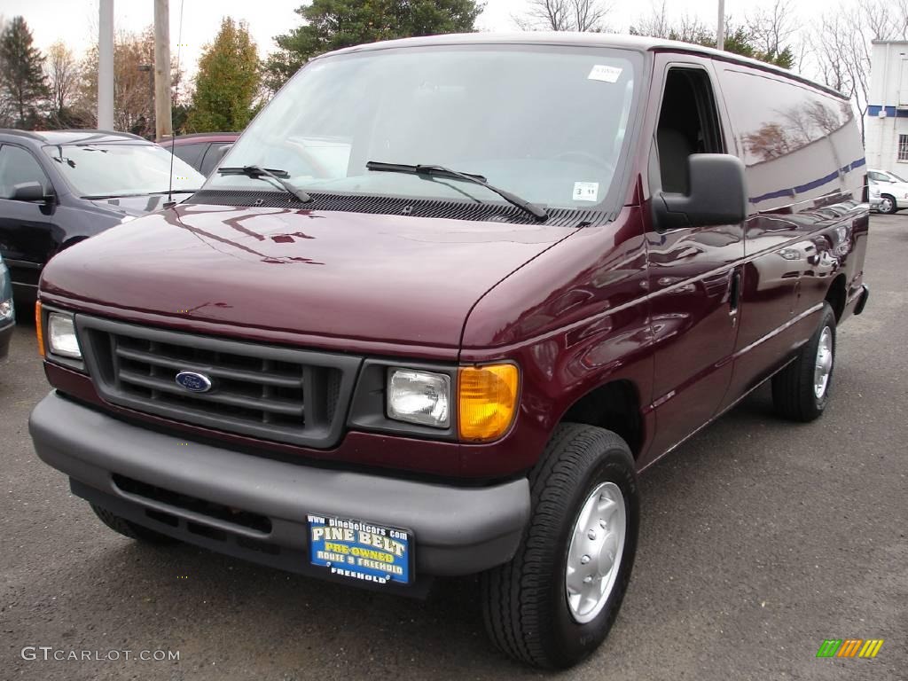 2007 E Series Van E250 Commercial - Dark Toreador Red Metallic / Medium Flint Grey photo #1