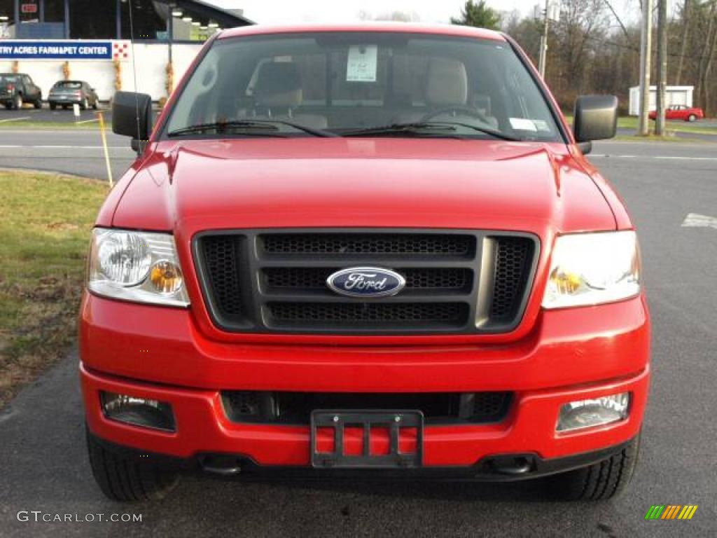 2005 F150 STX SuperCab 4x4 - Bright Red / Medium Flint Grey photo #3