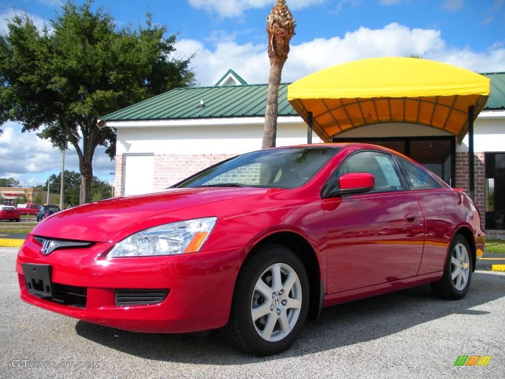 2005 Accord EX V6 Coupe - San Marino Red / Ivory photo #1