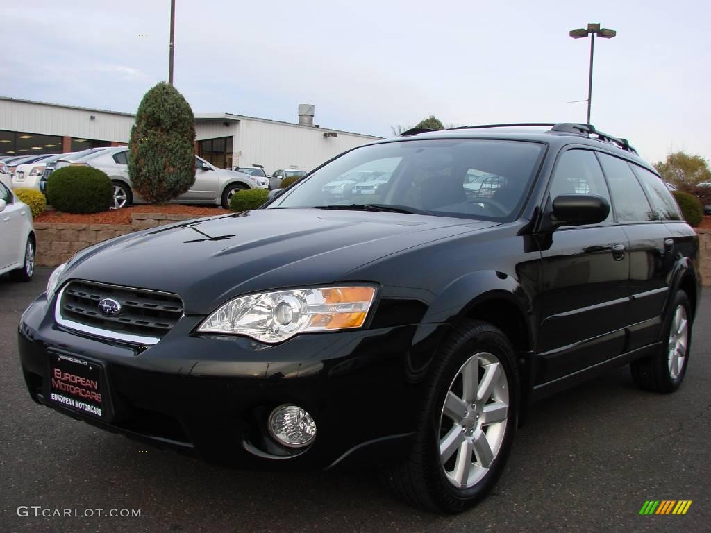 2006 Outback 2.5i Wagon - Obsidian Black Pearl / Off Black photo #1