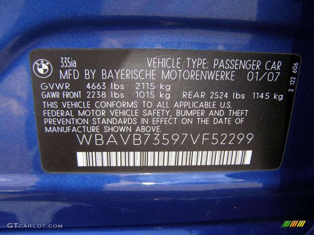 2007 3 Series 335i Sedan - Montego Blue Metallic / Beige Dakota Leather photo #14