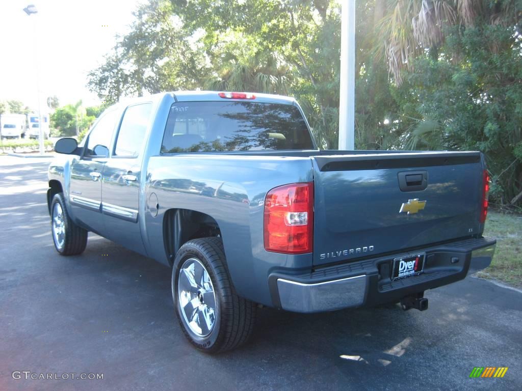 2009 Silverado 1500 LT Crew Cab - Blue Granite Metallic / Light Cashmere photo #6