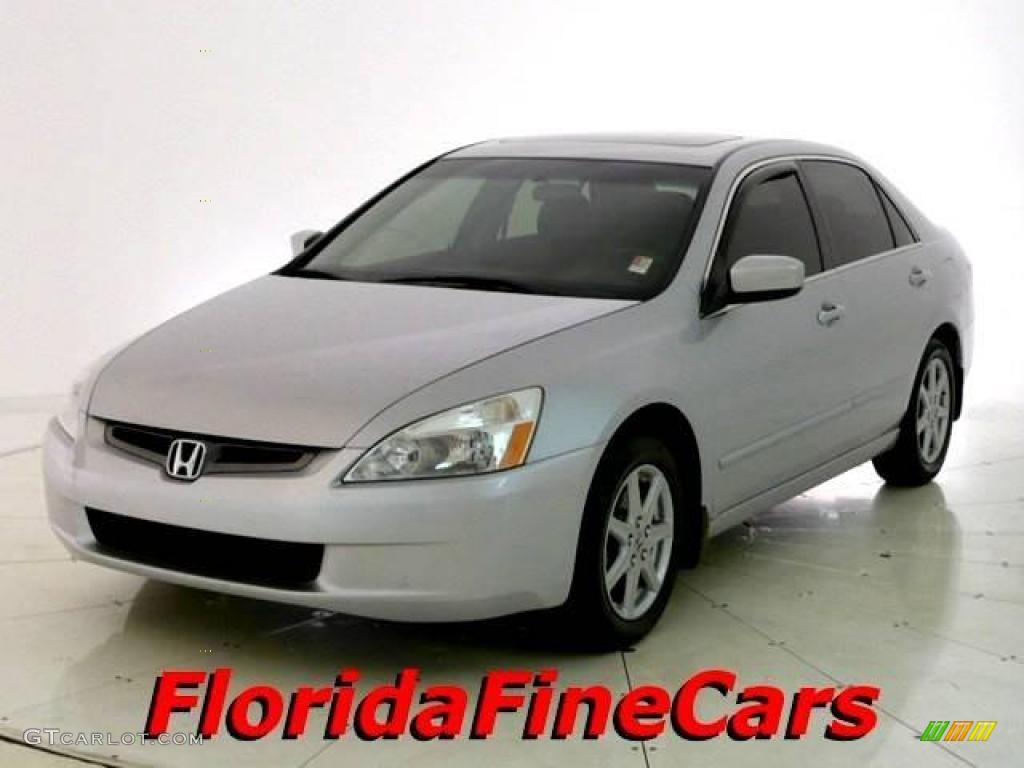 2003 Accord EX V6 Sedan - Satin Silver Metallic / Black photo #1