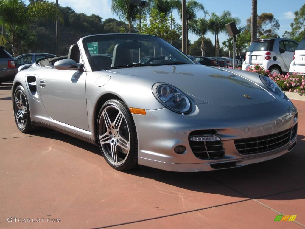 2008 911 Turbo Cabriolet - GT Silver Metallic / Black Full Leather photo #2
