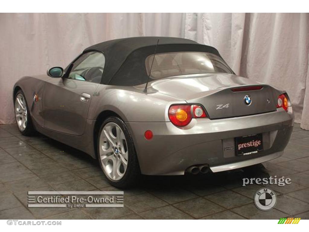 2003 Z4 3.0i Roadster - Sterling Grey Metallic / Red photo #3