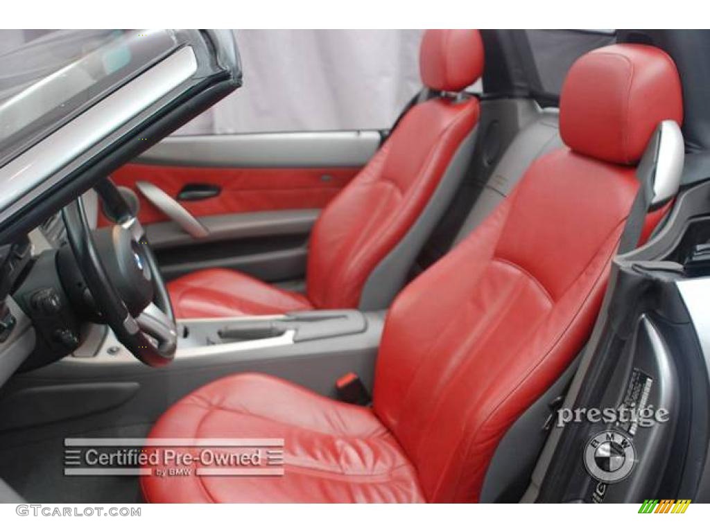 2003 Z4 3.0i Roadster - Sterling Grey Metallic / Red photo #11