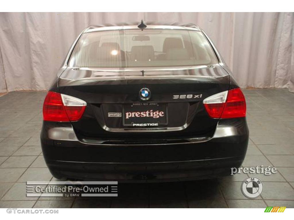 2007 3 Series 328xi Sedan - Jet Black / Black photo #2