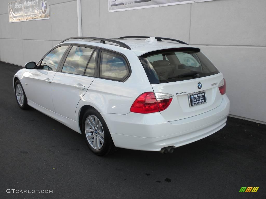 2007 3 Series 328i Wagon - Alpine White / Beige Dakota Leather photo #3