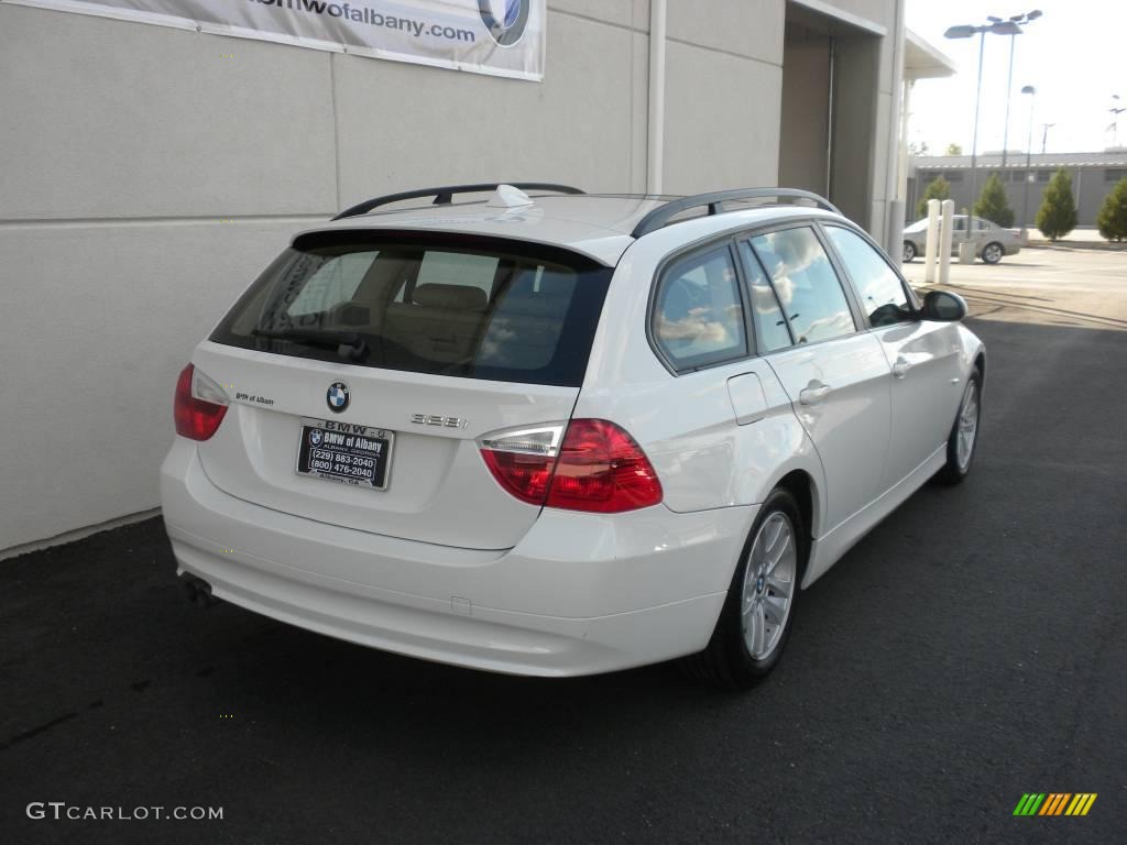 2007 3 Series 328i Wagon - Alpine White / Beige Dakota Leather photo #24