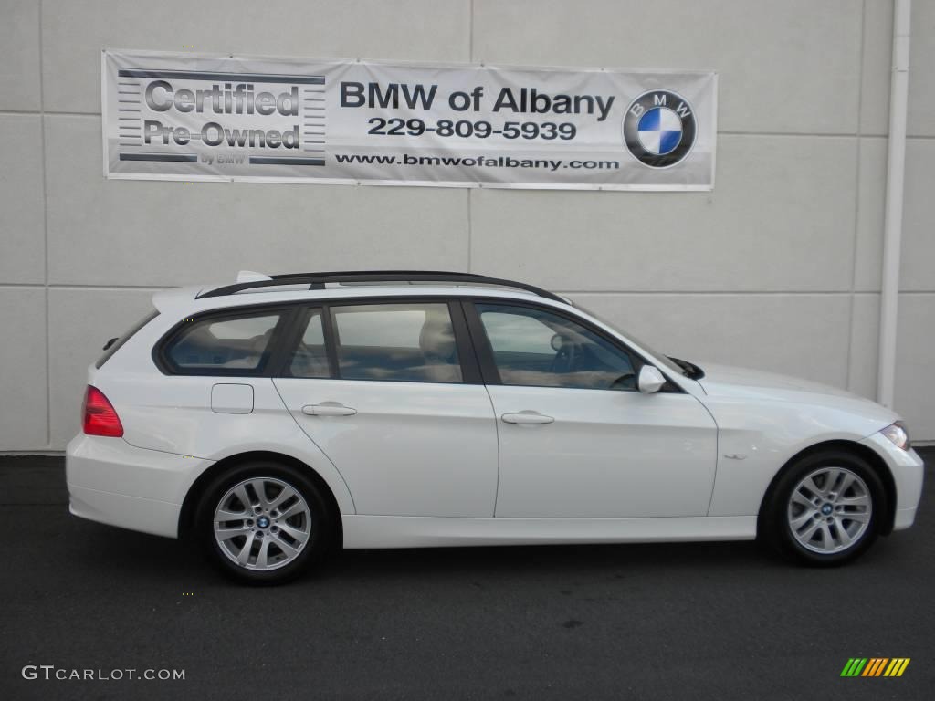 2007 3 Series 328i Wagon - Alpine White / Beige Dakota Leather photo #25