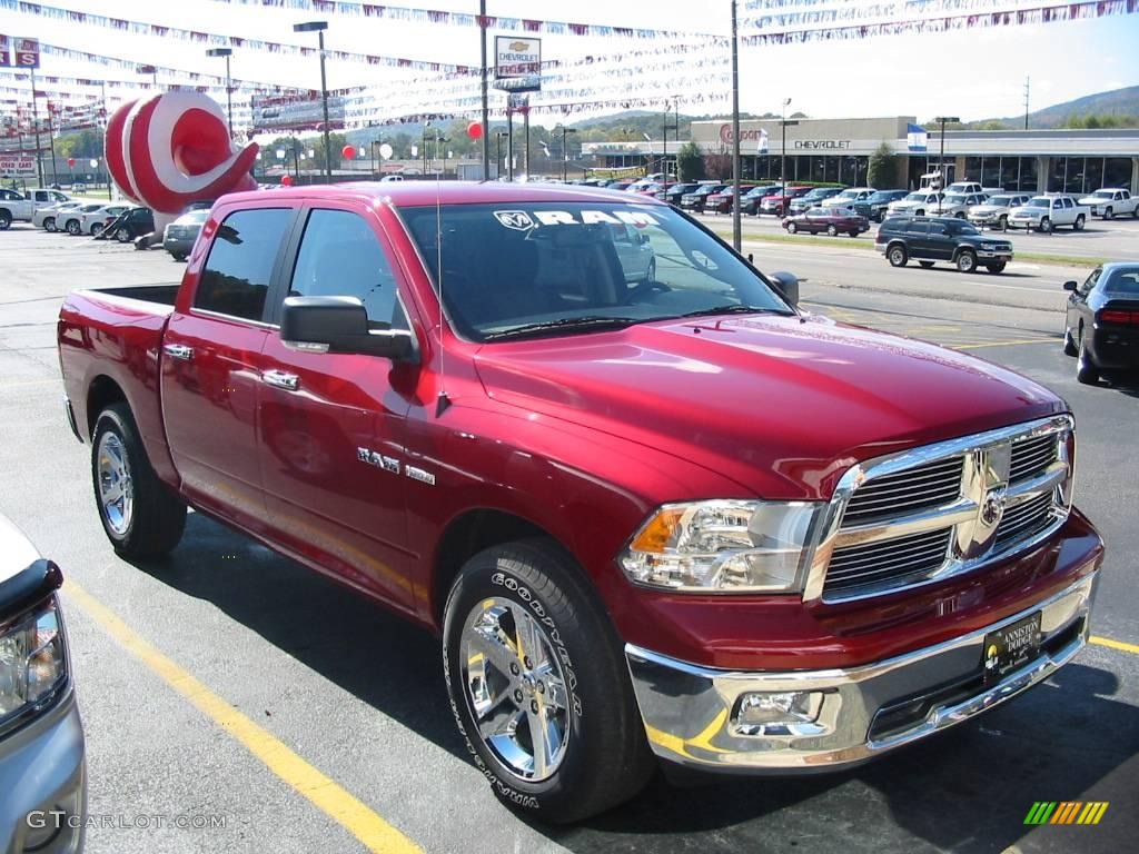 2010 Ram 1500 Big Horn Crew Cab - Inferno Red Crystal Pearl / Dark Slate/Medium Graystone photo #1